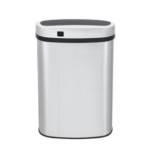 lot 210 image: 13 Gal. 50 l Stainless Steel Oval Motion Sensor Kitchen Trash Can by Innovaze Its RETAIL PRICE is $65.88