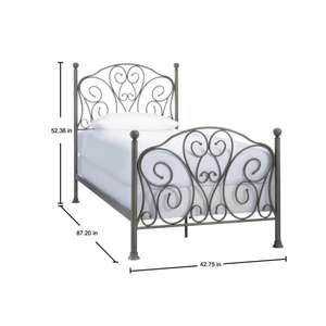 lot 38 image: Dayport Oil Rubbed Bronze Metal Twin XL Scroll Bed (42.75 in W. X 52.36 in H.) The retail price $228.85