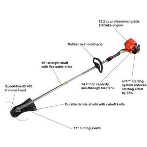 lot 44 image: 21.2 cc Gas 2-Stroke Cycle Straight Shaft Trimmer The retail price $259.00