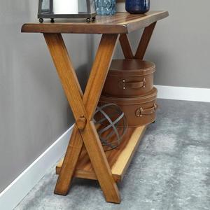 lot 56 image: Forest Retreat 48 in. Brown Standard Rectangle Wood Console Table with Storage The retail price $178.00