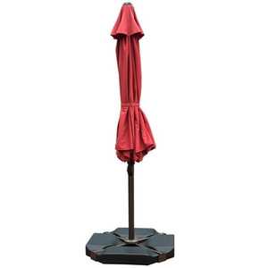 lot 64 image: 260 lbs. Plastic Patio Umbrella Base Weights in Black The retail price $109.00