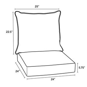 lot 122 image: 24 x 24 Sapphire Leala Texture 2-Piece Deep Seating Outdoor Lounge Chair Cushion