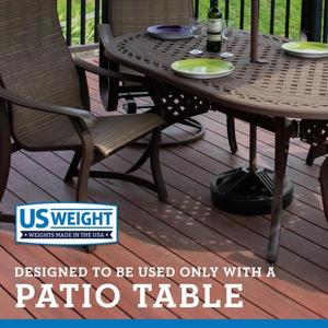 lot 127 image: US Weight Fillable Umbrella Base Designed to be Used with a Patio Table in Black