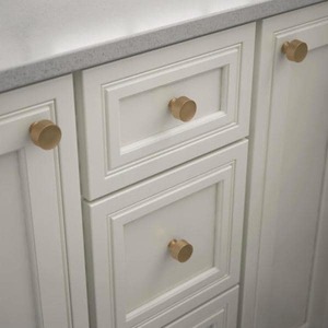 lot 164 image: 2 OF Drum 1-14 in. (32 mm) Champagne Bronze Round Cabinet Knob (10-Pack)