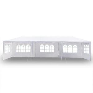 lot 213 image: 10 ft. x 30 ft. White Party Wedding Tent Canopy 5 Sidewall Its RETAIL PRICE is $123.99