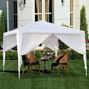 lot 214 image: 10 ft. x 10 ft. White Party Wedding Tent Canopy 4 Sidewall Its RETAIL PRICE is $60.99