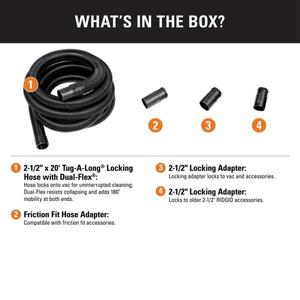 lot 218 image: 2 OF 2-12 in. x 20 ft. Dual-Flex Tug-A-Long Locking Vacuum Hose for RIDGID WetDry Shop Vacuums