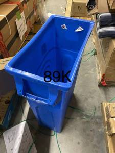 lot 89 image: 23 Gal. Blue Recycling Highboy Waste Container by United Solutions ITS RETAIL PRICE is $19.98