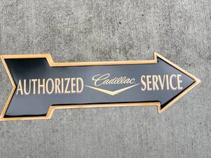 lot 3 image: Authorized Cadillac Service Metal Wall Sign
