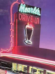 lot 4 image: Visions of Roadside America Lighted Framed Art