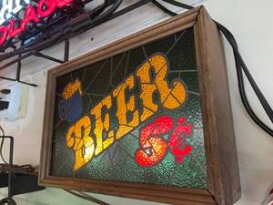 lot 13 image: Lighted Beer 5 Cents  Wall Mount Piece