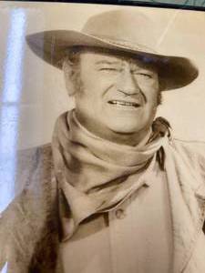 lot 47 image: Vintage John Wayne Decoupage Like Print