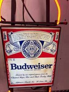 lot 48 image: Budweiser Neon Sign