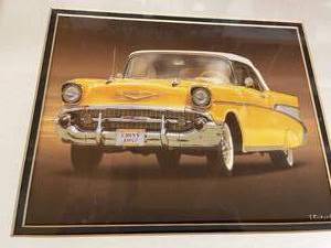 lot 59 image: 1957 Chevy Framed Art