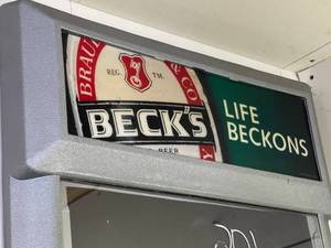 lot 61 image: Becks Life Beckons Menu Board