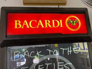 lot 63 image: Lighted Bacardi Menu Board