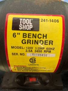 lot 112 image: Tool Shop 6 Inch 12 HP  Bench Grinder