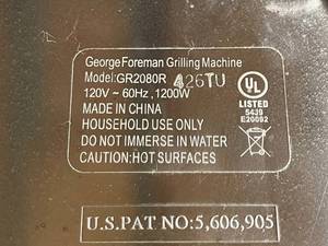 lot 159 image: George Foreman Grill