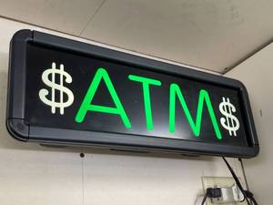 lot 161 image: Backlit ATM Wall Mount Sign