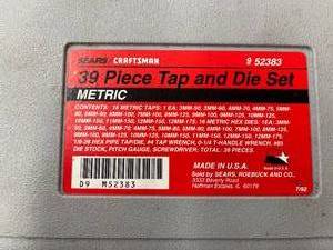 lot 210 image: Craftsman 39 Piece Tap And Die Set