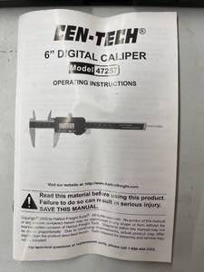 lot 212 image: Cen-Tech 6 Inch Digital Caliper