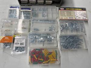 lot 241 image: Hardware Organizer and Assorted Fasteners
