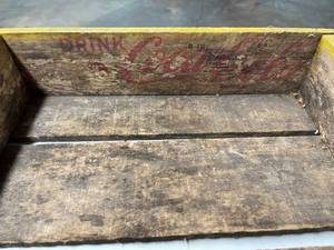 lot 246 image: Vintage Coca-Cola Wooden Box and Wooden Coca-Cola Piece