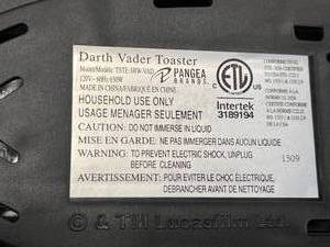 lot 306 image: Darth Vader Toaster With Dark Side Light Side Settings