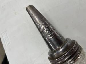 lot 311 image: Vintage Metal Oils Spouts From The 20S With Glass Containers