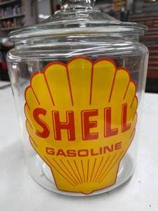 lot 315 image: Shell Gasoline Glass Cookie Jar