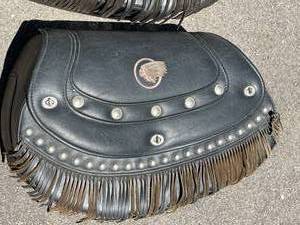 lot 435 image: Indian Motorcycle Fringed Leather Saddle Bags