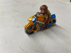 lot 529 image: Small Vintage Toy Motorcycle With Sidecar Made in Germany