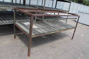 Industrial Metal Shelving Unit with Wood Board Shelf 2-tier 96Lx48Wx48H