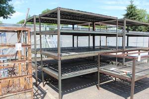 Industrial Metal Shelving Unit with Wood Board Shelf 4-tier 96Lx48Wx96H