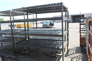 Industrial Metal Shelving Unit with Wood Board Shelf 4-tier 96Lx48Wx96H