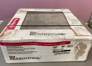 lot 25 image: Box of Interceramic Metalstone Gray Porcelain Tile