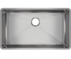 lot 90 image: Elkay Crosstown Undermount Stainless Steel 32 in. Single Bowl Kitchen Sink with Center Drain.
