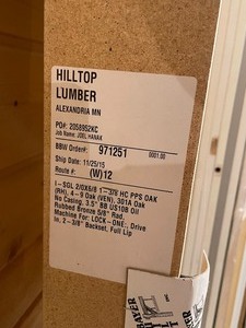 Oak hollow core Rt. hand door