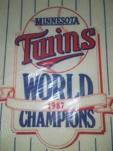 lot 8 image: (3) Minnesota Twins Pennants. 1987, 1985, and 1991.  30in. Rare Honeywell. 30in