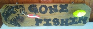 lot 183 image: Gone Fishing Sign-