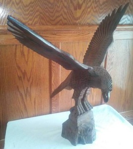 lot 218 image: Eagle  Ironwood Carved Amazing