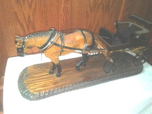 lot 242 image: Vintage horse and buggy.