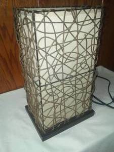 lot 243 image: Lamp metal, wire and vine.