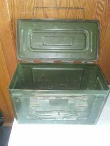 lot 280 image: Vintage Military Ammo Box, 50 Caliber, M2,