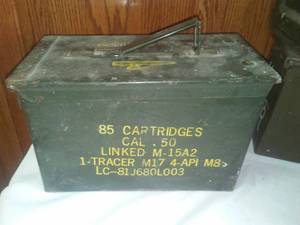 lot 281 image: Vintage Military Ammo Box, 50 Caliber