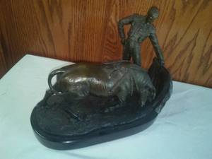 lot 750 image: Bullfighter & Bull. very high end piece. Matador.