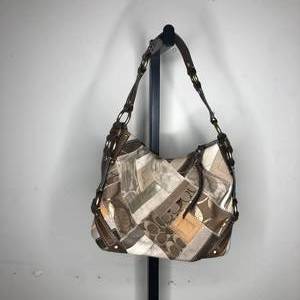 Coach Signature Patchwork Khaki Carly Hobo Shoulder Bag (Valued $100)