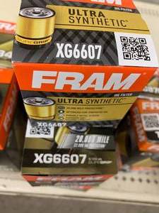 FRAM XG6607 ULTRA SYNTHETIC OIL FILTERS
