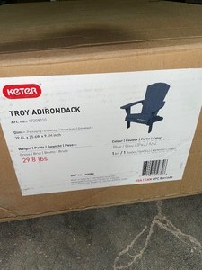 Keter Troy Midnight Blue Plastic Adirondack Chair. See Pictures