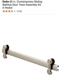 Delta 60 in. Contemporary Sliding Bathtub Door Track Assembly Kit in Nickel. See Pictures